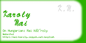 karoly mai business card